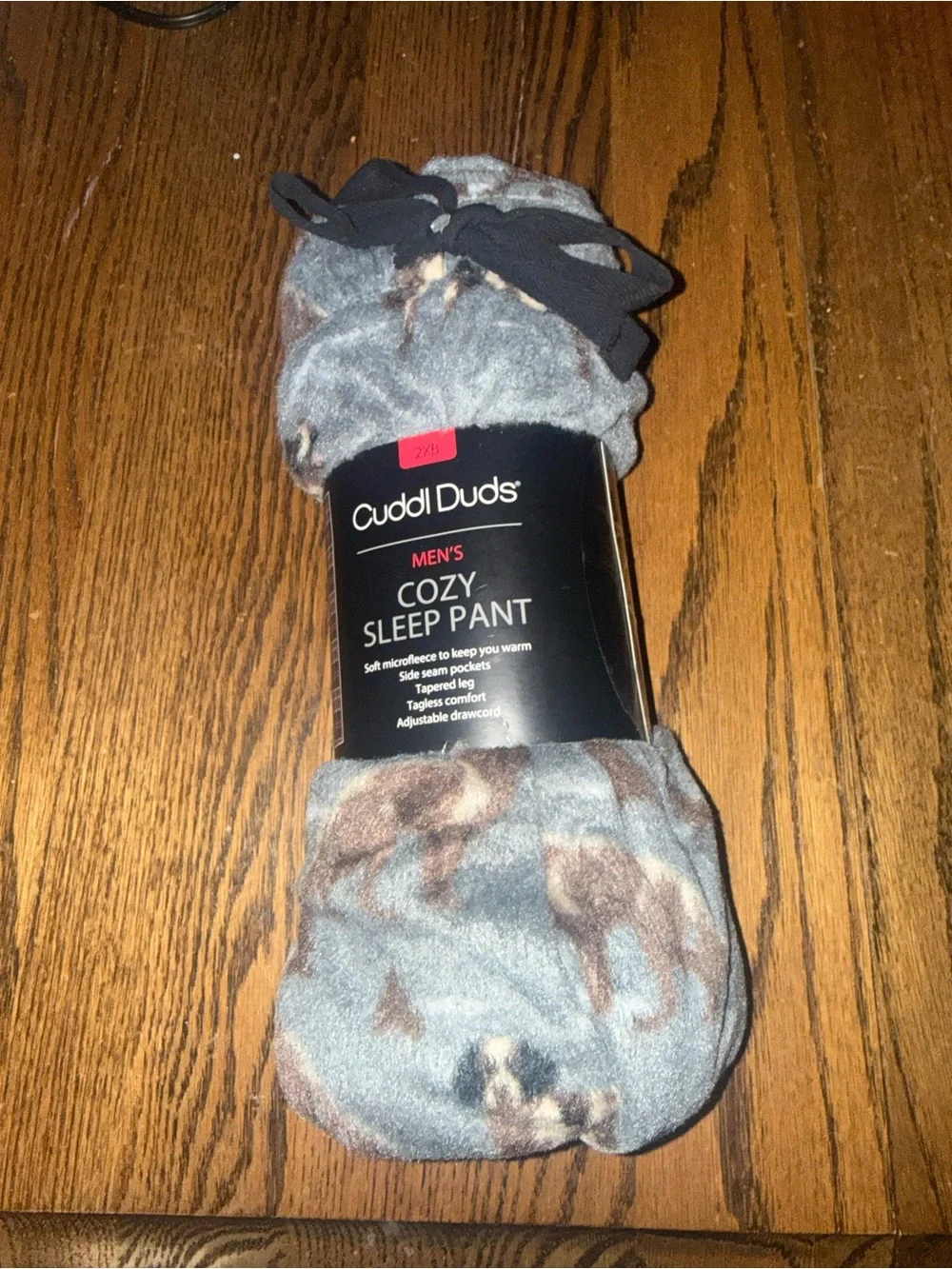 Cuddl Duds Men’s Cozy Sleep Pant - Gray & Brown Dogs 2XB